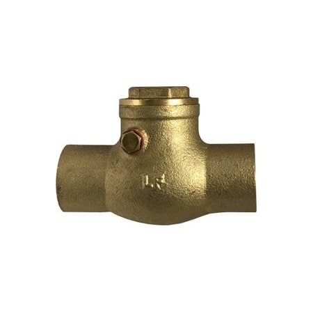 Midland Industries Swing Check Valve, Lead Free, 2 Nominal, Copper End Style, 200 psi WOG125 psi WSP Pressure, Media 940367LF